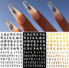 Letter Nail Art Stickers Number Nail Decals Nail Art Supplies Old English Alphabet Nail Sticker Designs Holographic Engl