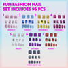 Townley Girl 96 Pcs GlitterGlamup Metallic PressOn Nails Artificial Fake False Nails Set for Tweens with PreGlue Full Co