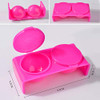 4 Pieces Plastic Double Dappen Dish Plastics Nail Art Tools Bowl Cup Soaking Dappen Dish with Lid for Mixing Acrylic Pow