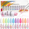 RARJSM Nail Art Gel Liner Painting Polish Set12 Pastel Colors Spring Summer CollectionPainted Gel Nail Polish Set Build