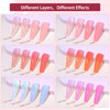SAVILAND Jelly Gel Nail Polish Set 30 Colors Translucent Nude Pink Transparent Nail Polish Set with 180 SheerMatteGlossy