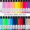 SXC Cosmetics 24Color Gel Liner Set for Nail Art With Builtin Thin Brush for Swirl Nail Designs and SoakOff Gel Polish