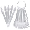 160Pcs Nail Swatch Sticks Stiletto Nail Sample Sticks Clear Nail Color Display Swatches Sticks with Metal Rings