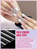 LIONVISON 504PCS No C Curve Clear Nail Tips for Acrylic Nails Professional 3XL Extra Long Flat Tapered Square Nail Tips