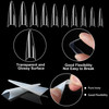 FEBSNOW 1000PCS Long Stiletto Nail Tips Acrylic Nails Artificial Half False Flake Nail Tips 10sizes with Clear Plastic C
