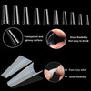 FEBSNOW 1000 PCS French Coffin Ballerina Nail Tips Acrylic Nails Artificial Half False Flake Nail Tips 10 sizes with Cle