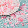1200Pcs 3D Multi Shapes Nail Charms and Flatback Pearls WhitePink Mix Styles Heart Star Bow Sunflower Embellishments for