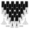 GTHER 20PCS 5ML Small Empty Nail Polish Glass Bottles with Brush Cap Funnel Mixing Balls for Nail Art Sample Matte Black