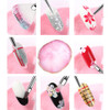 21 Pcs Nail Art Brushes Nail Art Tool Set Resin Palette Nail Art Painting Mixed Color 2 Way Acrylic Silicone Carving Pen