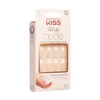 KISS Salon Acrylic Press On Nails Nail glue included Cashmere French Medium Size Squoval Shape Includes 28 Nails 2g Glue