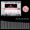 UNA GELLA Tapered Square Nail Tips XXL 216 PCS No C Curve Nail Tips Extra Long Straight Nails Half Fake No Trace for Acr
