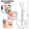Tecto Professional Nail Scissors Stainless Steel Manicure ScissorsCuticle Scissors MultiPurpose Eyelashes Eyebrow Toenai