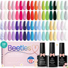beetles Spring Gel Nail Polish Set 36 Colors Pink White Nude Yellow Red Glitter Gel Polish with Base MatteGlossy Top Soa
