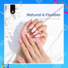 Beetles Gel Nail Kit EtchX Almond Short 504pcs 12 Sizes Nail tips with 9 in 1 Nail Glue Mini LED Light Acrylic Half Matt