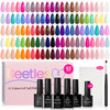 Beetles Spring Gel Nail Polish Set Vibrarnt Holiday 55 Colors Gel Polish Kit with 5 Pcs Base Glossy Matte Top Coat UV LE