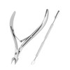 Metal Nail Cuticle Trimmer with Cuticle Pusher and Cutter 2 PCS Professional Cuticle Remover Tool Kit Cuticle Cutter Set