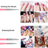 AIBEE 20pcs Nail Art Design Tools 15pcs Brushes Kit with 5pcs Dotting Pens PINK