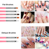 AIBEE 20pcs Nail Art Design Tools 15pcs Brushes Kit with 5pcs Dotting Pens PINK