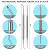 FAMILIFE Ingrown Toenail File and Lifter 2pcs Ingrown Toenail Tool Double Sided with Storage Case Professional Corrector