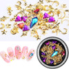 SILPECWEE 6 Boxes 3d Nail Rhinestones And Studs Gold Nail Rivets Set Nail Crystals Clear Nail Jewelry Decorations Manicu