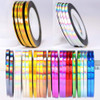 Nail Art Striping Tape Lines Kit 36 pcs 1mm 2mm 3mm Nail Tape Strips for Design DIY Silver Nails Striping Tape CaseLaser