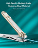 4Pcs Set Stainless Steel Manicure Pedicure Set Medical Grade Grooming Kit with Travel Case Gift Box for Man Woman