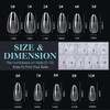 Gelike ec Nail Tips Almond for Salon 552 Pcs Medium Soft Gel Nail Tips for Manicure 12 Sizes