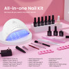 Beetles Gel Nail Polish Kit with Uv Light 6 Colors Nude Gray Pink Gel Polish Starter Kit Manicure with Base Top Coat Soa