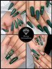 3100Pcs Green Rhinestones for Nail EBANKU 12 Types of 600 Nail Diamonds 2500 Flat Rhinestones Kit Mixed Shape AB Nail Ge