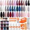 modelones Dip Powder Nail Kit 20 Colors Pink Blue Black White Nude Grey Dipping Powder Starter Set with Liquid Set BaseT