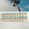 DANMANR Square Press on Nails Short Fake Nails French Acrylic Full Cover False Nails for Women and Girls 24PCS Blue Fren