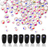 Glass Crystal AB Nail Jewels Flatback Rhinestones Kit Multi Shape Nail Gems Diamonds 3D Charms with Wax Pencil Tweezers