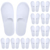 Aneco 12 Pairs Disposable Spa Slippers Fluffy Closed Toe Spa Slippers for Hotel Home Guest Use Fits up to US Men Size 10