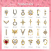 Maitys 48 Pcs Gold Nail Charms Heart Rhinestones Nail Gems Shiny Diamonds 3D Dangle Jewels Metal Crystals Luxury Decorat