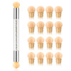 SILPECWEE 1Pc UV Gel Nail Gradient Sponges Pen With 16Pcs Replaceable Sponge Heads Double Head Nail Ombre Brush Acrylic
