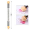 SILPECWEE 1Pc UV Gel Nail Gradient Sponges Pen With 16Pcs Replaceable Sponge Heads Double Head Nail Ombre Brush Acrylic