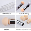 SILPECWEE 1Pc UV Gel Nail Gradient Sponges Pen With 16Pcs Replaceable Sponge Heads Double Head Nail Ombre Brush Acrylic