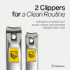 Ultra Sharp Nail Clippers Set 2 Pack Stainless Steel Fingernail Toenail Trimmers with Builtin Nail File for Women Senior