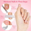 Mudder 8 Packs Diamond Nail File Stainless Steel Double Sided Metal Buffer Fingernail Toenail Manicure Women Men Pedicur