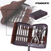 FAMILIFE Manicure Set Nail Clippers Set Professional Manicure Kit 11 in 1 Stainless Steel Pedicure Tools Nail Kit Mens G