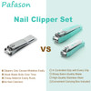 PAFASON Ultra Sharp Nail Clipper Set 2 Pack Fingernail and Toenail Trimmer Cutter Stainless Steel Curved Blade Sturdy Na