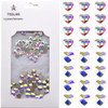 Tisslan 100pcs 2 Size Mix Heart Nail Decoration Crystals Ab Diamond Rhinestones Flatback Charms Supplies