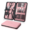 Manicure Set Professional Nail Clippers Kit Pedicure Care Tools Stainless Steel Women Grooming Kit 18Pcs for Travel or H