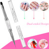 Ycyan 1Pcs Dualended Nail Design Brush Rhinestone Handle UV Gel Nail Brush Professional Nail Art Tools