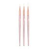 FULINJOY 3 Pcs Rose Gold Nail Art Liner Brushes Set UV Gel Acrylic Application Nail Pens Nail Art Designs Tools7mm9mm11m