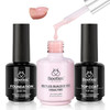 Beetles Hema Free Pink Builder Gel with No Wipe Gel Top Coat and Base Coat Shine Finish and Long Lasting Soak Off LED Je