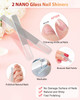 Glass Nail File and Nail Shiner 4PC Crystal Nail File and Nano Glass Nail Buffer Premium Set with Case Professional Mani