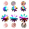 6Pcs Colorful 8910 Sizes Easy French Smile Cut V Line Almond Shape Tips Manicure Edge Trimmer Nail Cutter Acrylic Pink W