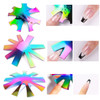 6Pcs Colorful 8910 Sizes Easy French Smile Cut V Line Almond Shape Tips Manicure Edge Trimmer Nail Cutter Acrylic Pink W