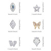 SILPECWEE 30 Pieces Rhinestones For Nails Butterfly Design Alloy Nail Jewels Nail Charm Nail Crystals 3D Nail Decoration